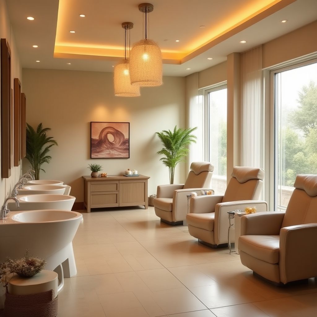 Hair washing and treatment area