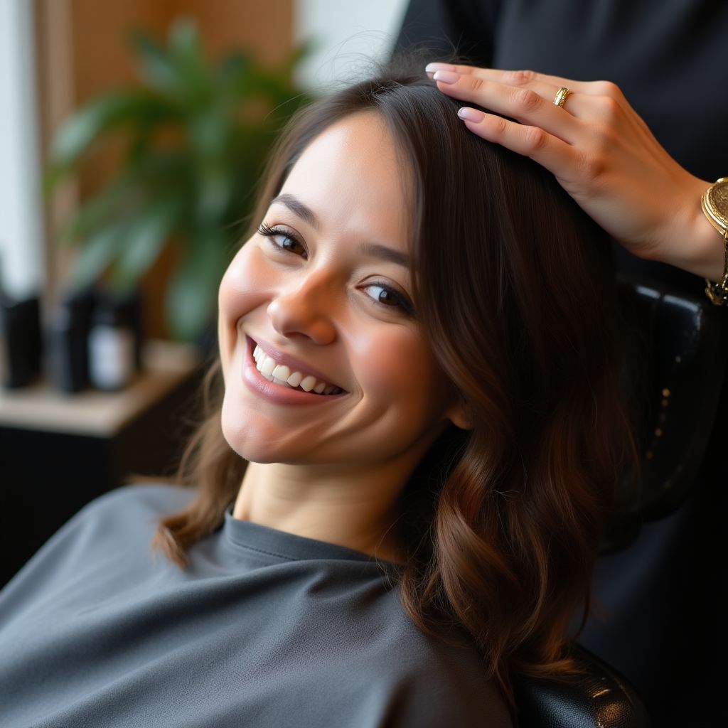 A client enjoying a relaxing treatment