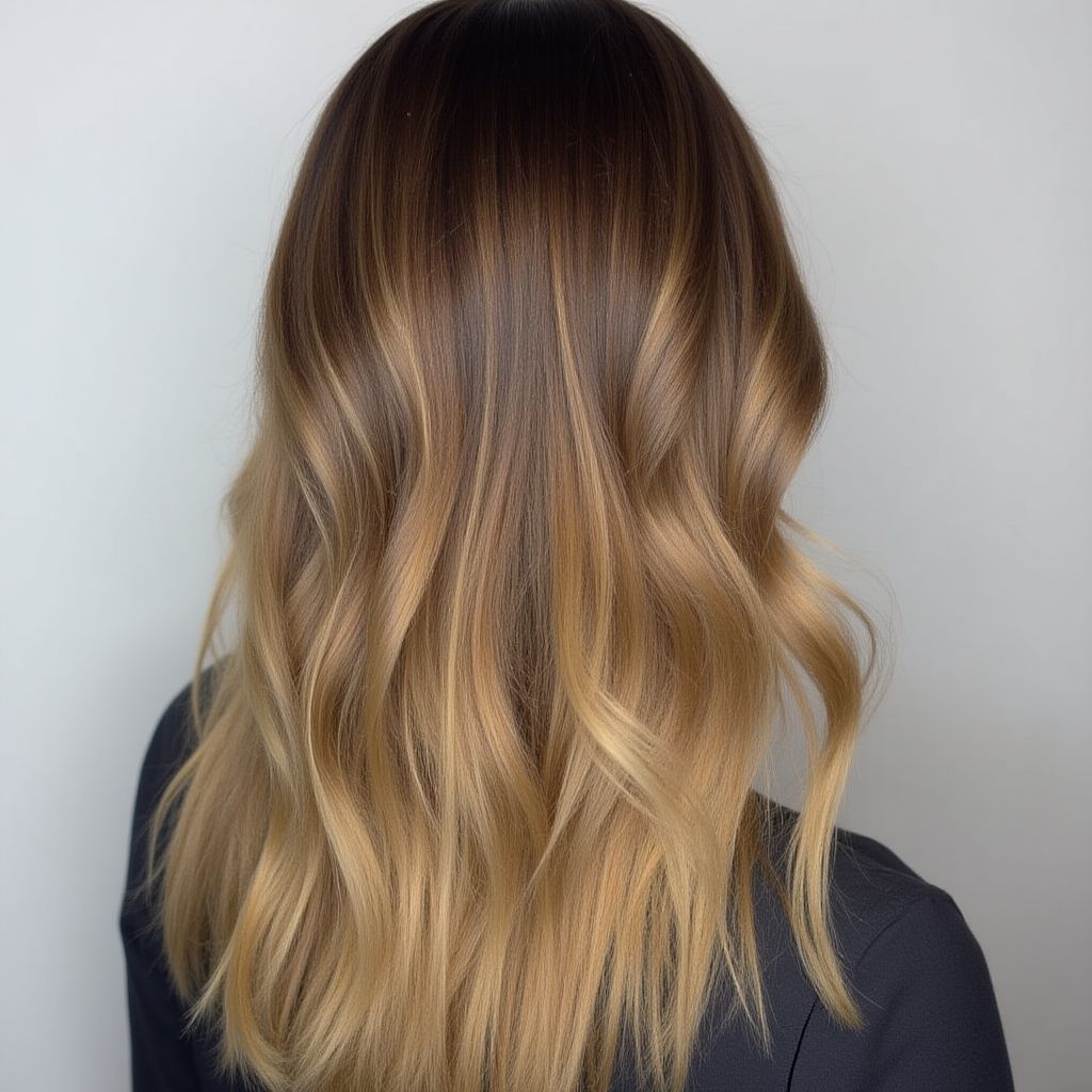 Vibrant and rich hair color on a client's long hair